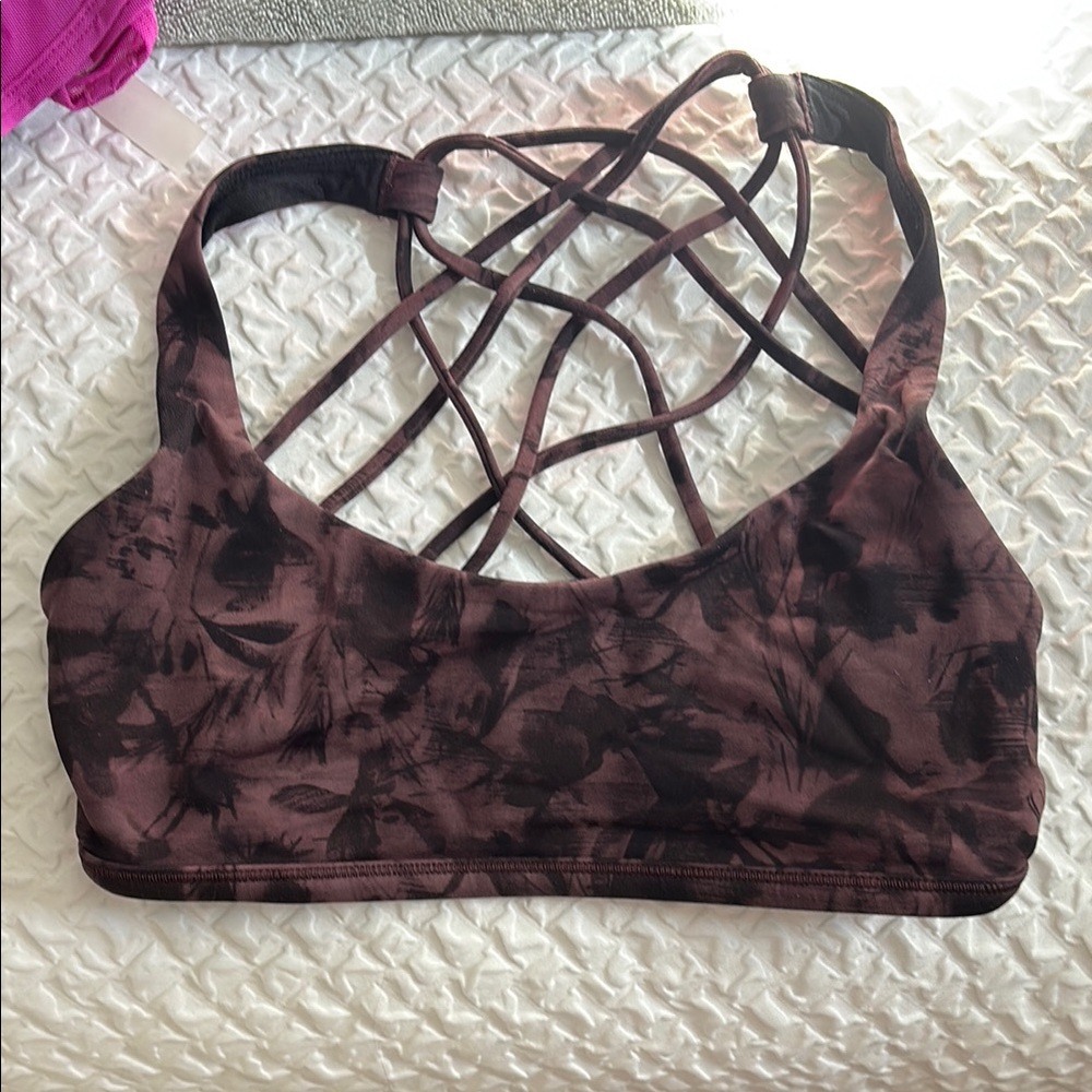 Women's Brown Strappy Sports Bra